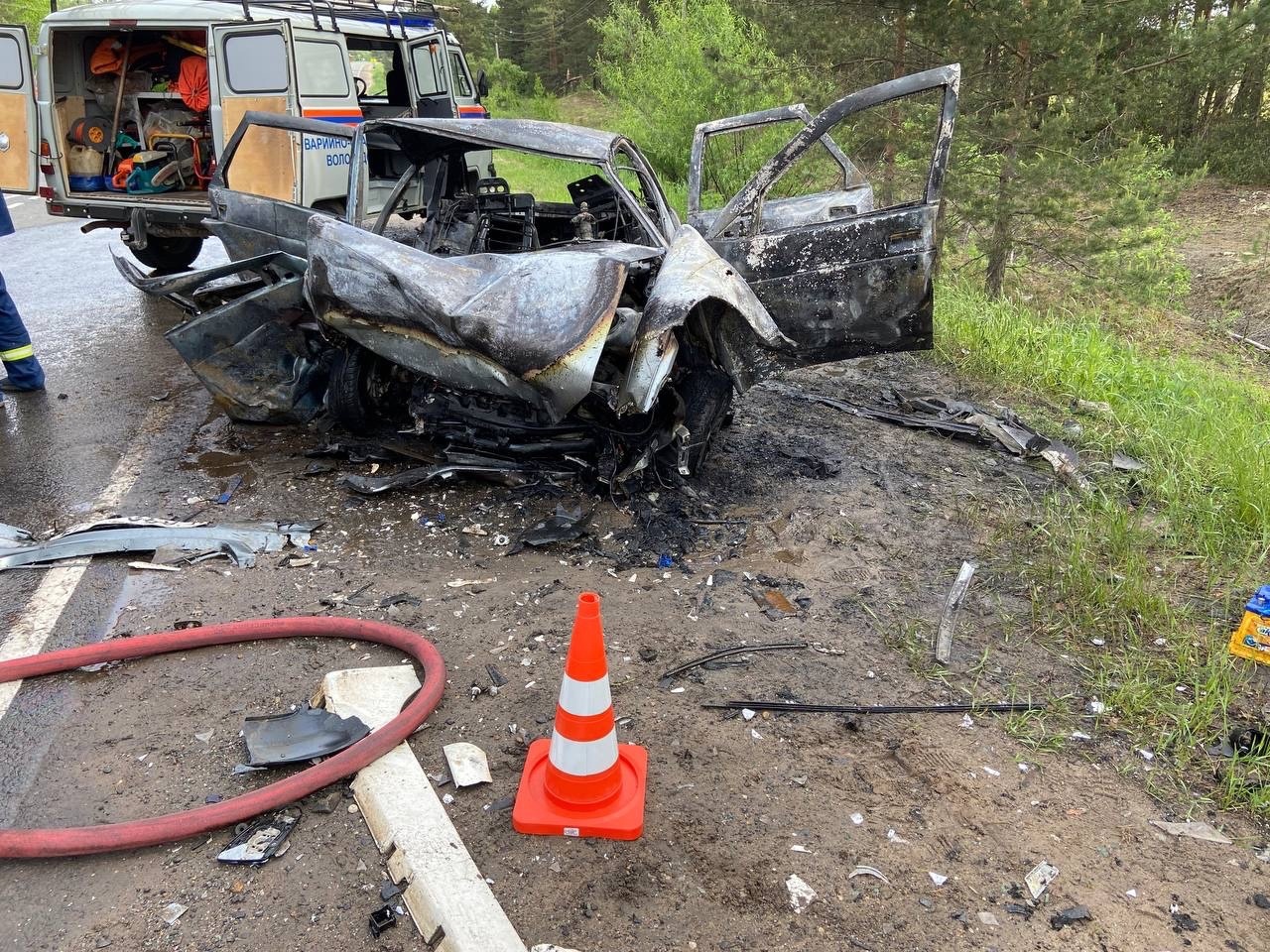 Мужчина сгорел заживо в автокатастрофе под Великим Устюгом